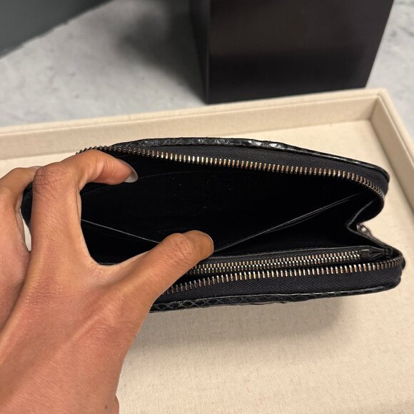 *Ultra Rare* Bottega Veneta Python & Intrecciato Nappa Leather Zip Around Wallet - Picture 14 of 16